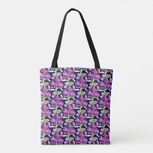 Lila Aquarellmuster Blume Tasche