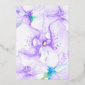 Lila Aquarellorchid, Dragonfly Quinceanera Folieneinladung (Rückseite)