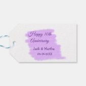 Lila Aquarellplatz, modern 10 Jahre alt Geschenkanhänger (Rückseite Horizontal)