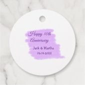 Lila Aquarellplatz, modern 10 Jahre alt Geschenkanhänger (Rückseite)