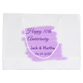 Lila Aquarellplatz, modern 10 Jahre alt Große Geschenktüte (Rückseite)