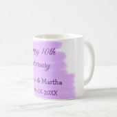 Lila Aquarellplatz, modern 10 Jahre alt Kaffeetasse (VorderseiteRechts)