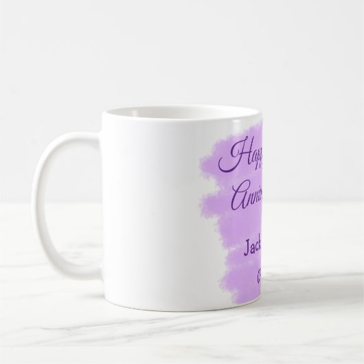 Lila Aquarellplatz, modern 10 Jahre alt Kaffeetasse (Links)