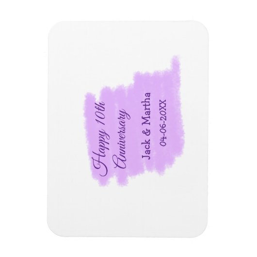 Lila Aquarellplatz, modern 10 Jahre alt Magnet (Vertikal)