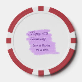 Lila Aquarellplatz, modern 10 Jahre alt Pokerchips