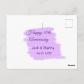 Lila Aquarellplatz, modern 10 Jahre alt Postkarte (Rückseite)