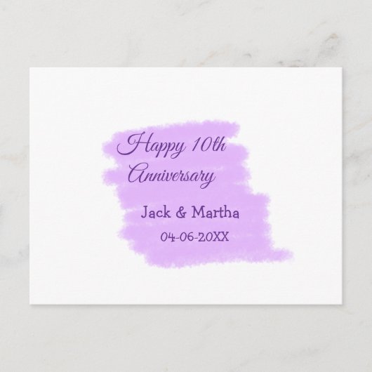 Lila Aquarellplatz, modern 10 Jahre alt Postkarte (Vorderseite)