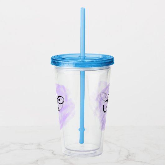 lila Aquarellstrübe Pastellfarben hinzufügen Acryltrinkbecher (Rechts)