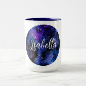 Lila Aquarelluniversum Tasse (Zentrum)