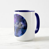 Lila Aquarelluniversum Tasse (VorderseiteRechts)
