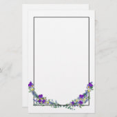 Lila Aquarellviolette Briefpapier (Vorne/Hinten)