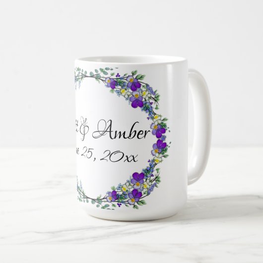 Lila Aquarellviolette Kaffeetasse (VorderseiteRechts)