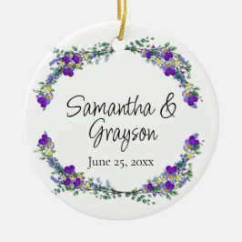 Lila Aquarellviolette Keramik Ornament