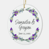 Lila Aquarellviolette Keramik Ornament (Links)