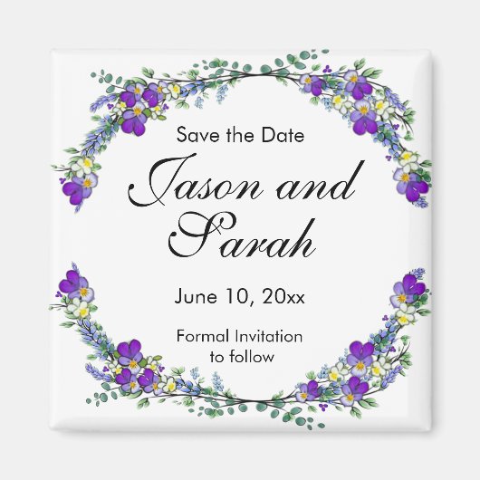 Lila Aquarellviolette Magnet (Vorne)