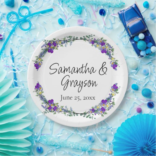 Lila Aquarellviolette Pappteller (Party)