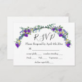Lila Aquarellviolette RSVP Karte (Vorne/Hinten)