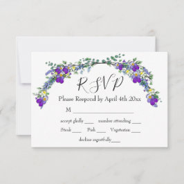 Lila Aquarellviolette RSVP Karte