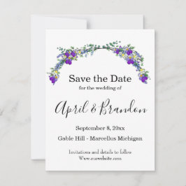 Lila Aquarellviolette Save The Date