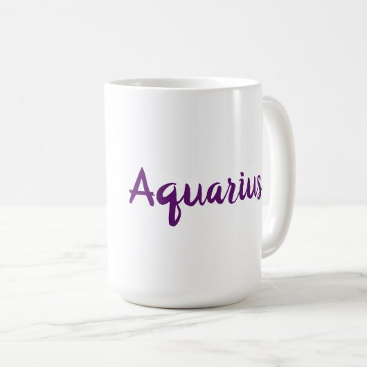 Lila Aquarius Zodiac Star Sternensignatur Kaffeetasse (VorderseiteRechts)