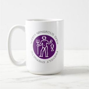 Lila Aquarius Zodiac Star Sternensignatur Kaffeetasse