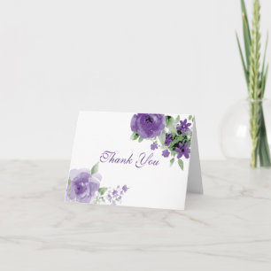 Lila Aquatercolor Floral Dankeschön Karten