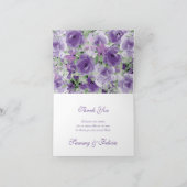 Lila Aquatercolor Floral Dankeschön Karten (Innenseite)