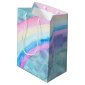 Lila Aquaunicorn-Traum Mittlere Geschenktüte (Rückseite Schrägansicht)