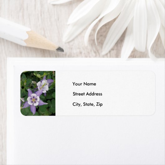 Lila Aquilegium, Columbine Address Label (Insitu)