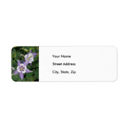 Lila Aquilegium, Columbine Address Label