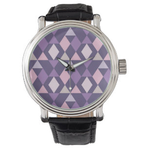 Lila arabisches geometrisches Muster Armbanduhr