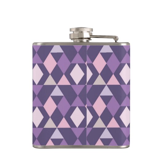 Lila arabisches geometrisches Muster Flachmann (Rückseite)