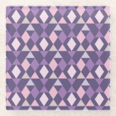 Lila arabisches geometrisches Muster Glasuntersetzer (Vorderseite)
