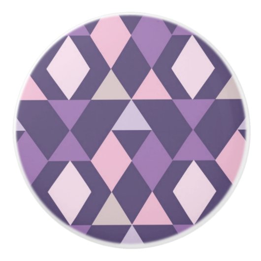 Lila arabisches geometrisches Muster Keramikknauf (Vorderseite)