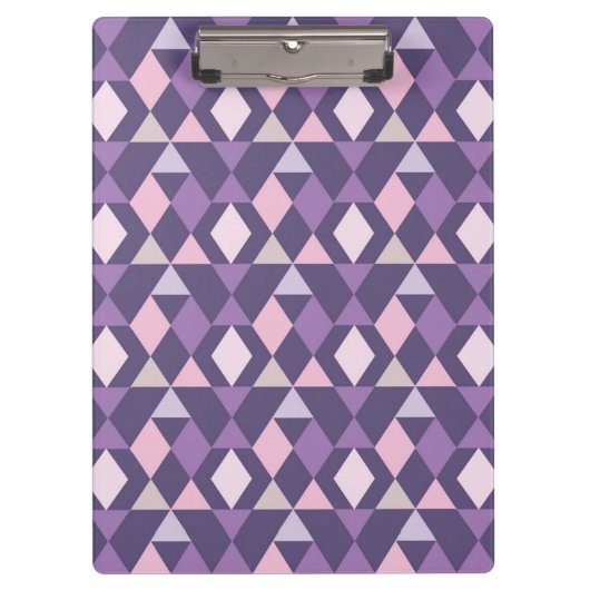 Lila arabisches geometrisches Muster Klemmbrett (Vorderseite)