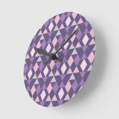 Lila arabisches geometrisches Muster Runde Wanduhr (Winkel)