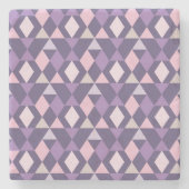 Lila arabisches geometrisches Muster Steinuntersetzer (Vorderseite)