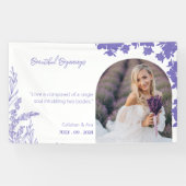 lila Arch Schöne Anfänge Hochzeitsdesign Banner (Horizontal)