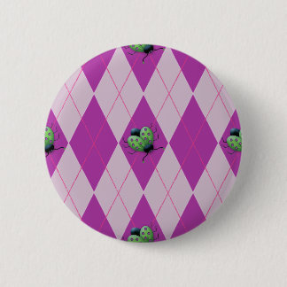 Lila Arglye Marienkäfer Button