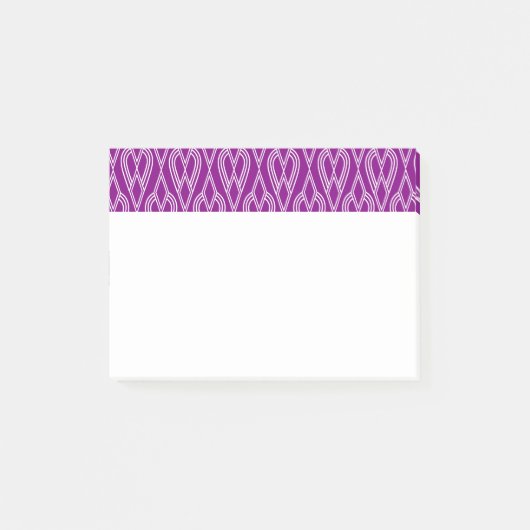Lila Art Deco Blumenbeete Post-it Klebezettel (Vorderseite)