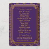 Lila Art Deco Hochzeitsprogramme Programm (Rückseite)