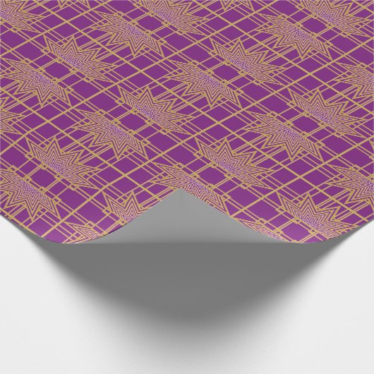 Lila Art Deco inspiriertes Grafikdesign Geschenkpapier (Ecke)