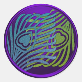 Lila Art Deco Peacock Umschlag Aufkleber Set 1104