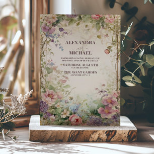 Lila Art Nouveau Hochzeit Einladung