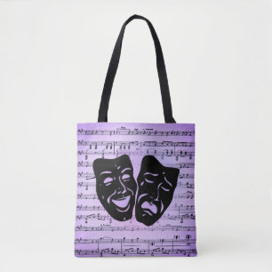 Lila Art Unites Theater Masken Tasche