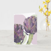 Lila Artichokarten Karte (Gelbe Blume)