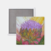 Lila Artichoke Blossom Magnet (Vorderseite/Rückseite)