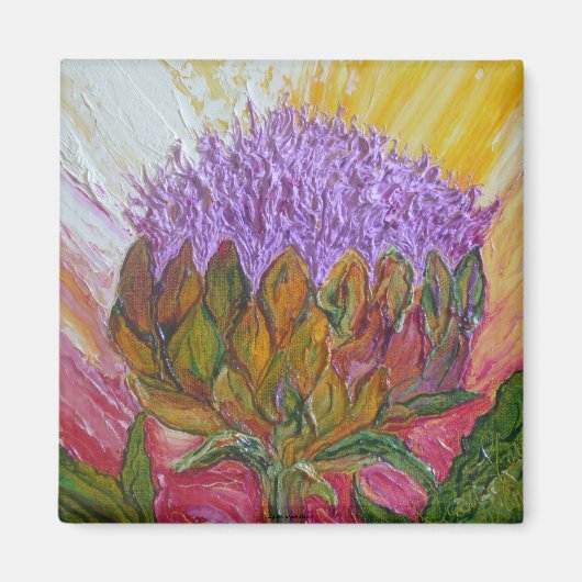 Lila Artichoke Blossom Magnet (Vorne)