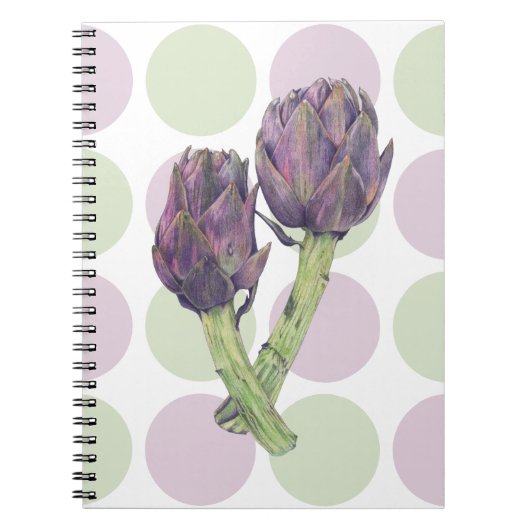 Lila Artichoke-Dots-Notebook Notizblock (Vorderseite)