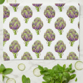 Lila Artichoke-Muster Geschirrtuch (Gefaltet)